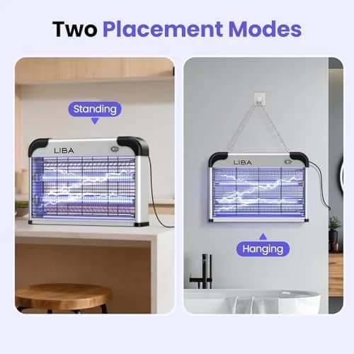 LiBa Indoor Bug Zapper 2800V with 2 Extra Replacement Bulbs | Chemical-Free Insect Elimination thumbnail 5
