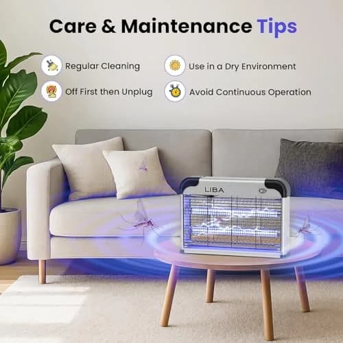 LiBa Indoor Bug Zapper 2800V with 2 Extra Replacement Bulbs | Chemical-Free Insect Elimination thumbnail 7