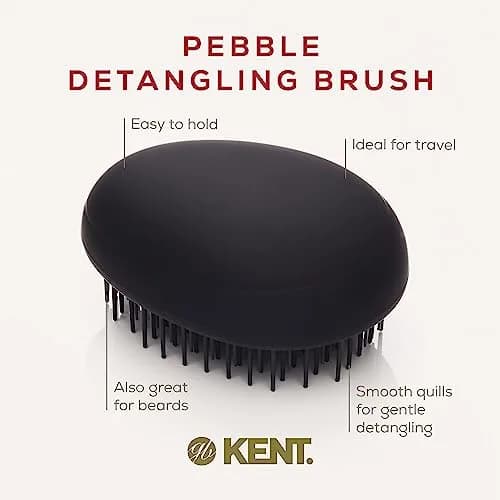 Kent PMB Black Pebble Scalp Massager Shampoo Brush, Travel Size Detangling Brush - Scalp Scrubber for Dandruff and Kids, Hair Brush for Detangler - Shower Hairbrush for Tangles thumbnail 4