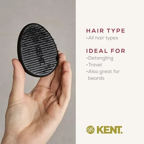 Kent PMB Black Pebble Scalp Massager Shampoo Brush, Travel Size Detangling Brush - Scalp Scrubber for Dandruff and Kids, Hair Brush for Detangler - Shower Hairbrush for Tangles thumbnail 6