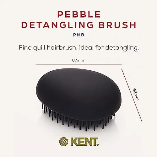Kent PMB Black Pebble Scalp Massager Shampoo Brush, Travel Size Detangling Brush - Scalp Scrubber for Dandruff and Kids, Hair Brush for Detangler - Shower Hairbrush for Tangles thumbnail 2