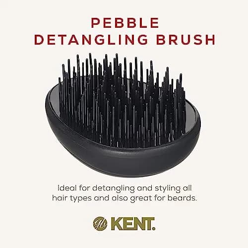 Kent PMB Black Pebble Scalp Massager Shampoo Brush, Travel Size Detangling Brush - Scalp Scrubber for Dandruff and Kids, Hair Brush for Detangler - Shower Hairbrush for Tangles thumbnail 3
