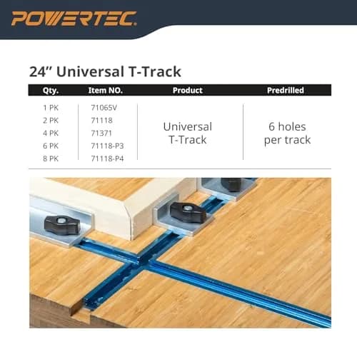 POWERTEC 71068 T Track Knob Kit with 1/4-20 x 1-1/2" Hex Bolts and Washers, Set of 10 | For Woodworking Jigs and Fixtures thumbnail 9