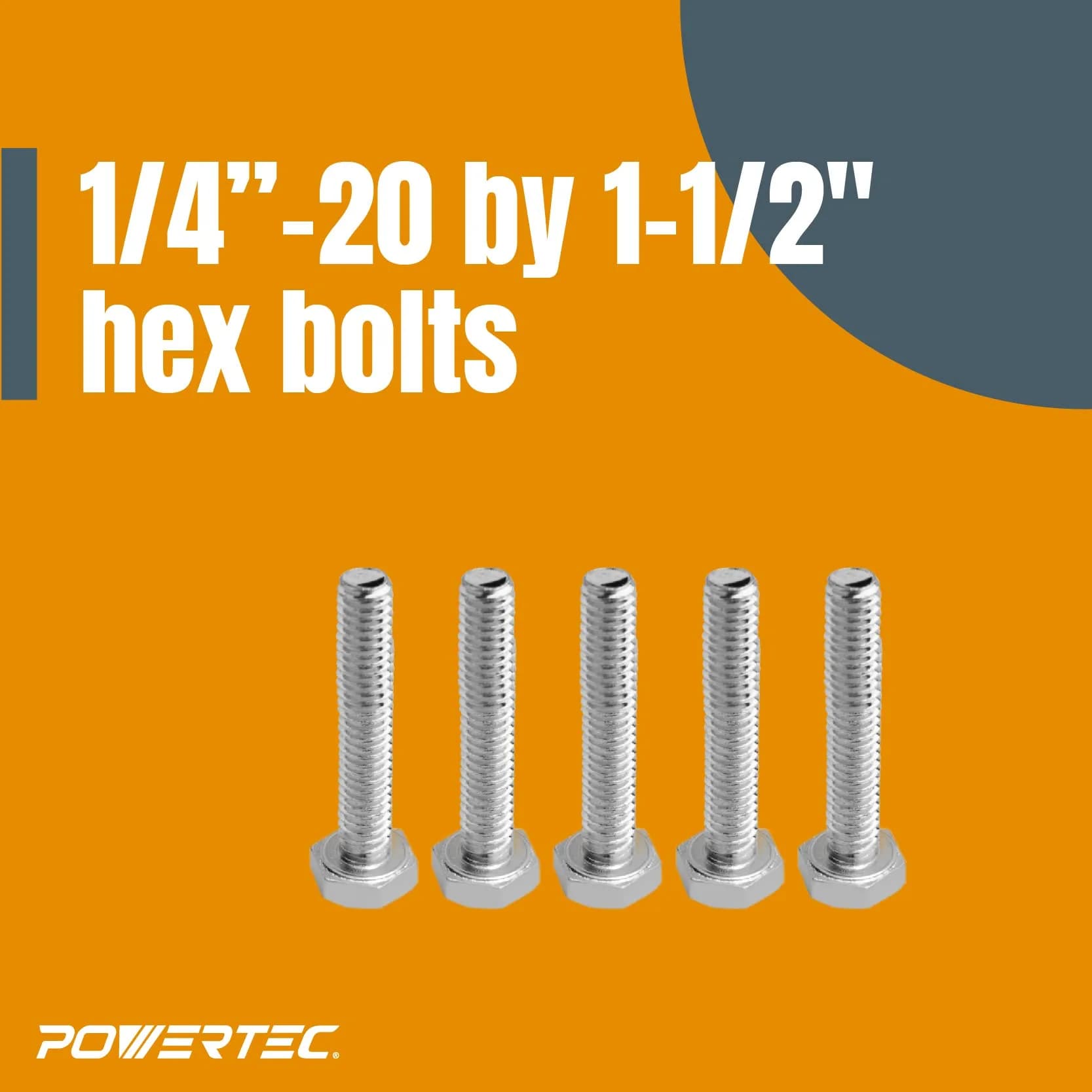 POWERTEC 71068 T Track Knob Kit with 1/4-20 x 1-1/2" Hex Bolts and Washers, Set of 10 | For Woodworking Jigs and Fixtures - view 3
