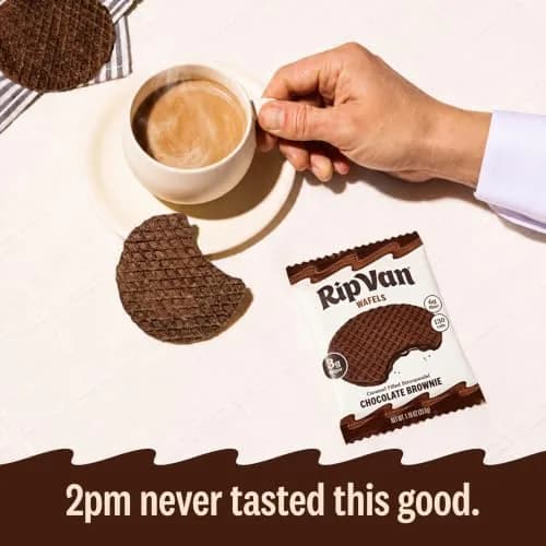 Rip Van Wafels Chocolate Brownie Stroopwafels | Low Sugar, Low Calorie Dutch Snack (1.16 oz, Pack of 12) thumbnail 5