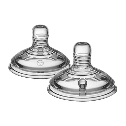 Tommee Tippee Natural Start Bottle Nipples, Thicker Feed, 6m+ (Pack of 2) | Breast-Like Silicone for Natural Latch thumbnail 1