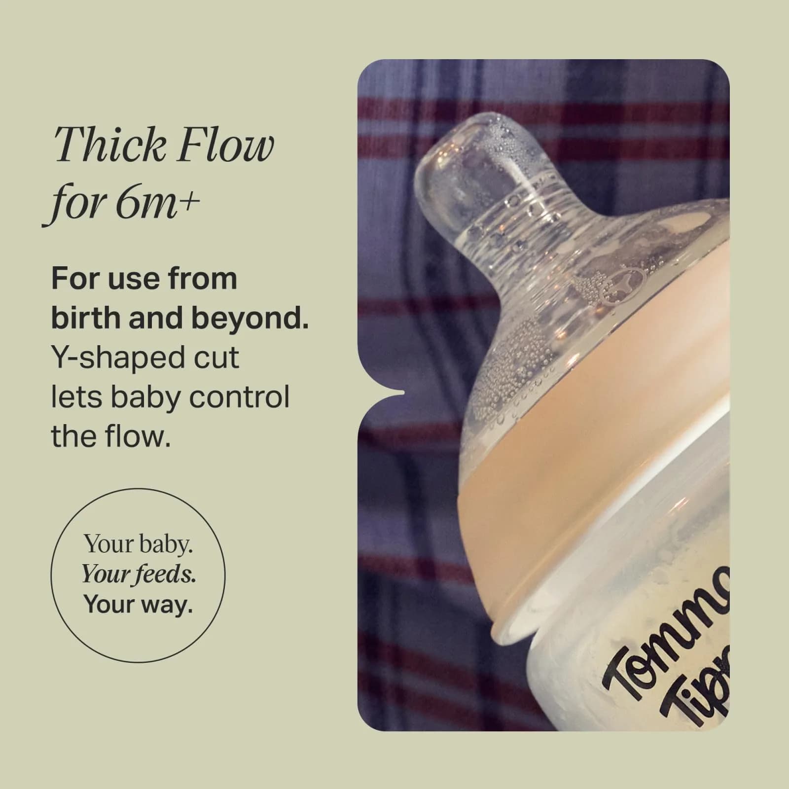 Tommee Tippee Natural Start Bottle Nipples, Thicker Feed, 6m+ (Pack of 2) | Breast-Like Silicone for Natural Latch - view 2