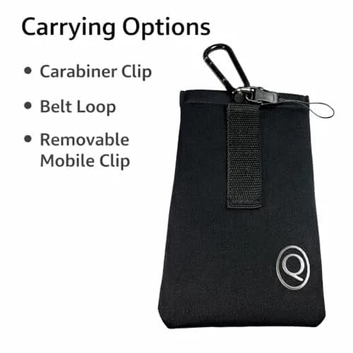 Quintessentialz Neoprene Sunglasses Pouch with Carabiner & Belt Loop | Soft Self-Closing Glasses Case for Large Sunglasses or Phone (One Size) thumbnail 4