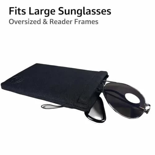 Quintessentialz Neoprene Sunglasses Pouch with Carabiner & Belt Loop | Soft Self-Closing Glasses Case for Large Sunglasses or Phone (One Size) thumbnail 2