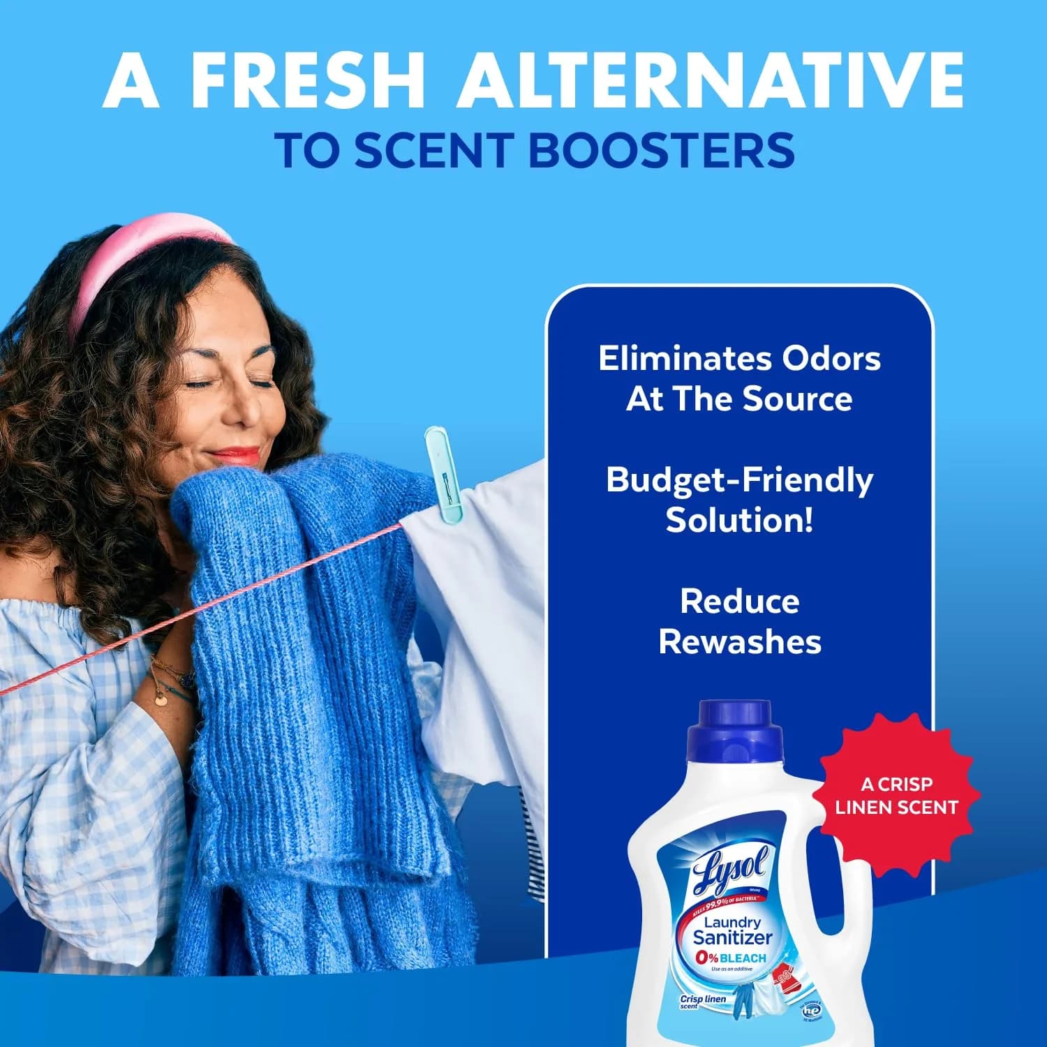 Lysol Laundry Sanitizer Additive Crisp Linen 2660ml (90 Fl Oz) | Kills 99.9% Bacteria - view 8