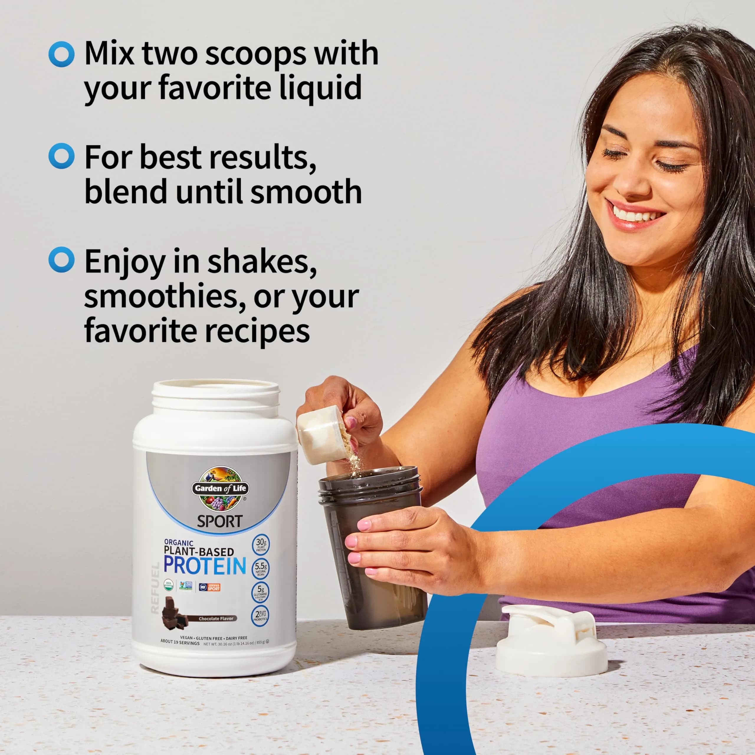 Garden of Life Organic Vegan Protein Powder Chocolate 2.01 lb (912 g) | NSF Certified for Sport - view 4