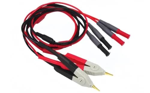 TestHelper LCR Meter Test Leads with 4mm Connectors, 2-Wire/4-Wire Kelvin Clip Probes (Red/Black) | Essential for Low Value Measurements thumbnail 1