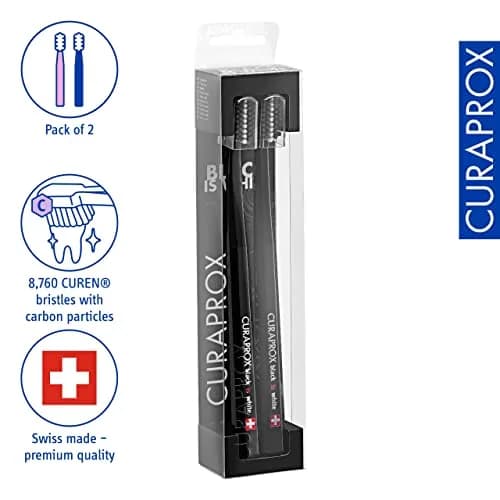 Curaprox Black Toothbrush Duo, 2-Pack | Ultra Soft Bristles for Sensitive Gums thumbnail 2