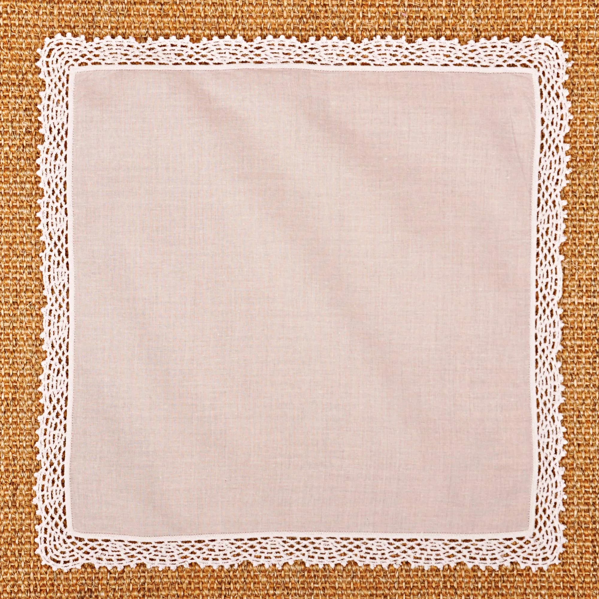 Milesky White Wedding Handkerchief Pure Cotton with Crochet Lace 30cm (11.5") | Soft & Gentle for Bridal Use - view 6