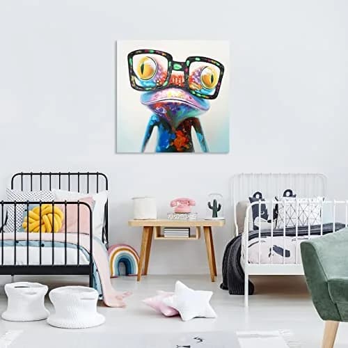 SEVEN WALL ARTS Frog Canvas Wall Art 24"x24" | Colorful Animal Painting for Bedroom, Nursery & Office thumbnail 7