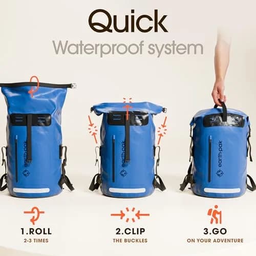Earth Pak Waterproof Dry Bag Backpack 35L | Kayaking, Boating & Fishing Gear thumbnail 6