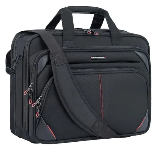 KROSER 15.6 Inch Laptop Briefcase Computer Bag Water-Resistant & Durable | TSA-Friendly, Luggage Strap thumbnail 1