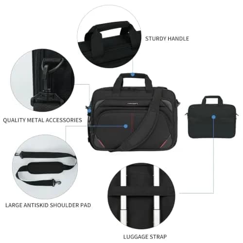 KROSER 15.6 Inch Laptop Briefcase Computer Bag Water-Resistant & Durable | TSA-Friendly, Luggage Strap thumbnail 6