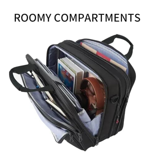 KROSER 15.6 Inch Laptop Briefcase Computer Bag Water-Resistant & Durable | TSA-Friendly, Luggage Strap thumbnail 7