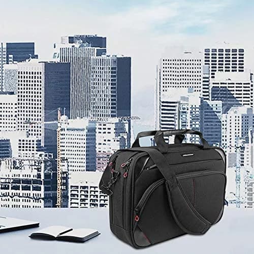 KROSER 15.6 Inch Laptop Briefcase Computer Bag Water-Resistant & Durable | TSA-Friendly, Luggage Strap thumbnail 3