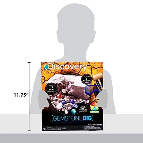 Discovery Kids Gemstone Dig STEM Science Kit | Excavate & Reveal 11 Real Gemstones (1.0 lb / 0.45 kg) thumbnail 5