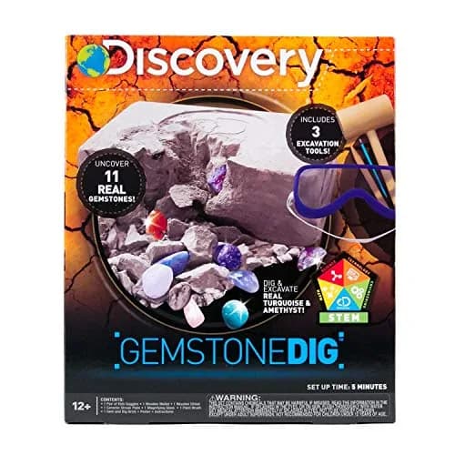 Discovery Kids Gemstone Dig STEM Science Kit | Excavate & Reveal 11 Real Gemstones (1.0 lb / 0.45 kg) thumbnail 1