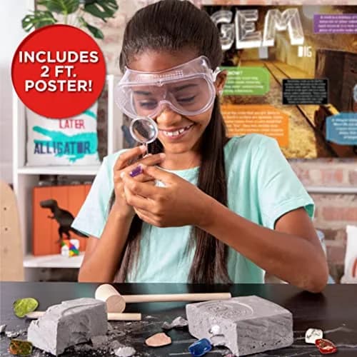Discovery Kids Gemstone Dig STEM Science Kit | Excavate & Reveal 11 Real Gemstones (1.0 lb / 0.45 kg) thumbnail 2