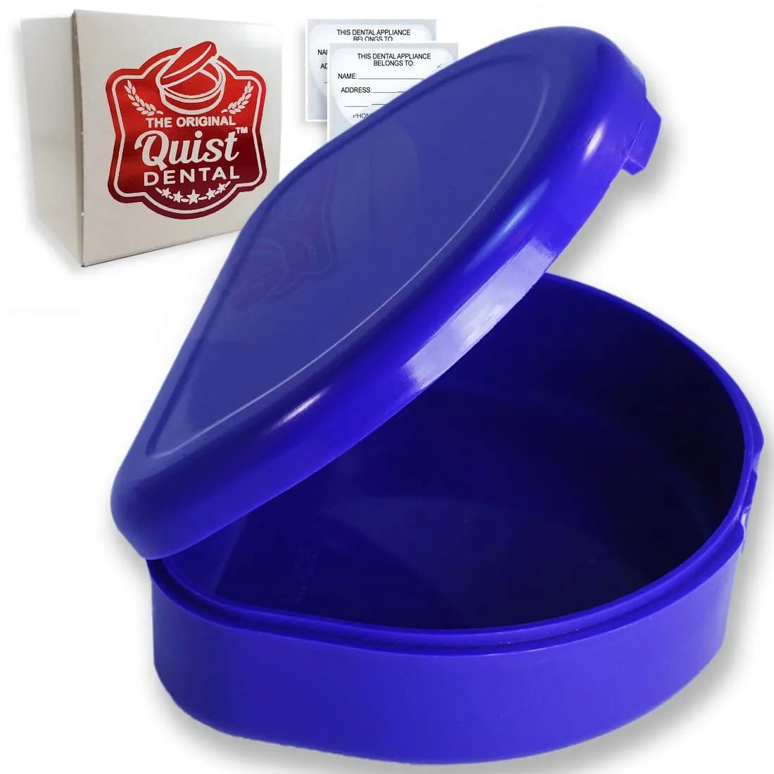 Quist Dental Solid Orthodontic Retainer Case (Purple) | Durable Plastic Storage for Mouth Guard & Retainers