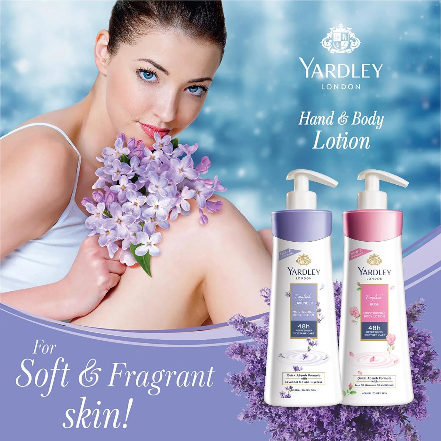 Yardley London English Lavender Hand & Body Lotion 400ml (13.5 Fl Oz) | Classic Fragrance & Hydration - view 4