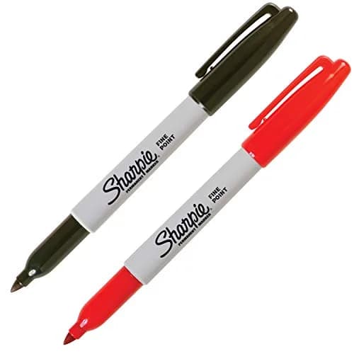 Sharpie Permanent Markers | Fine Tip | Black & Red | 2 Pack | Smooth Ink Flow thumbnail 2