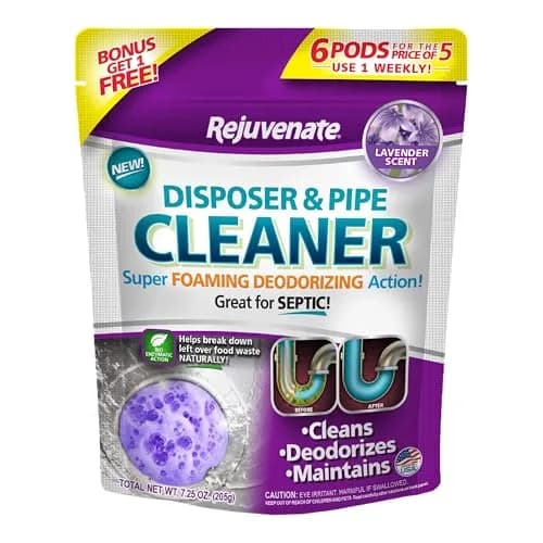 Rejuvenate Disposal Cleaner Pods 6 Count Lavender Scented | Bio-Enzymatic Formula for Pipes & Odor Control thumbnail 1