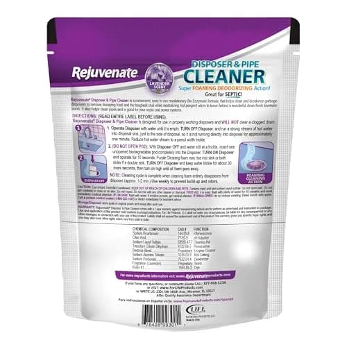 Rejuvenate Disposal Cleaner Pods 6 Count Lavender Scented | Bio-Enzymatic Formula for Pipes & Odor Control thumbnail 8