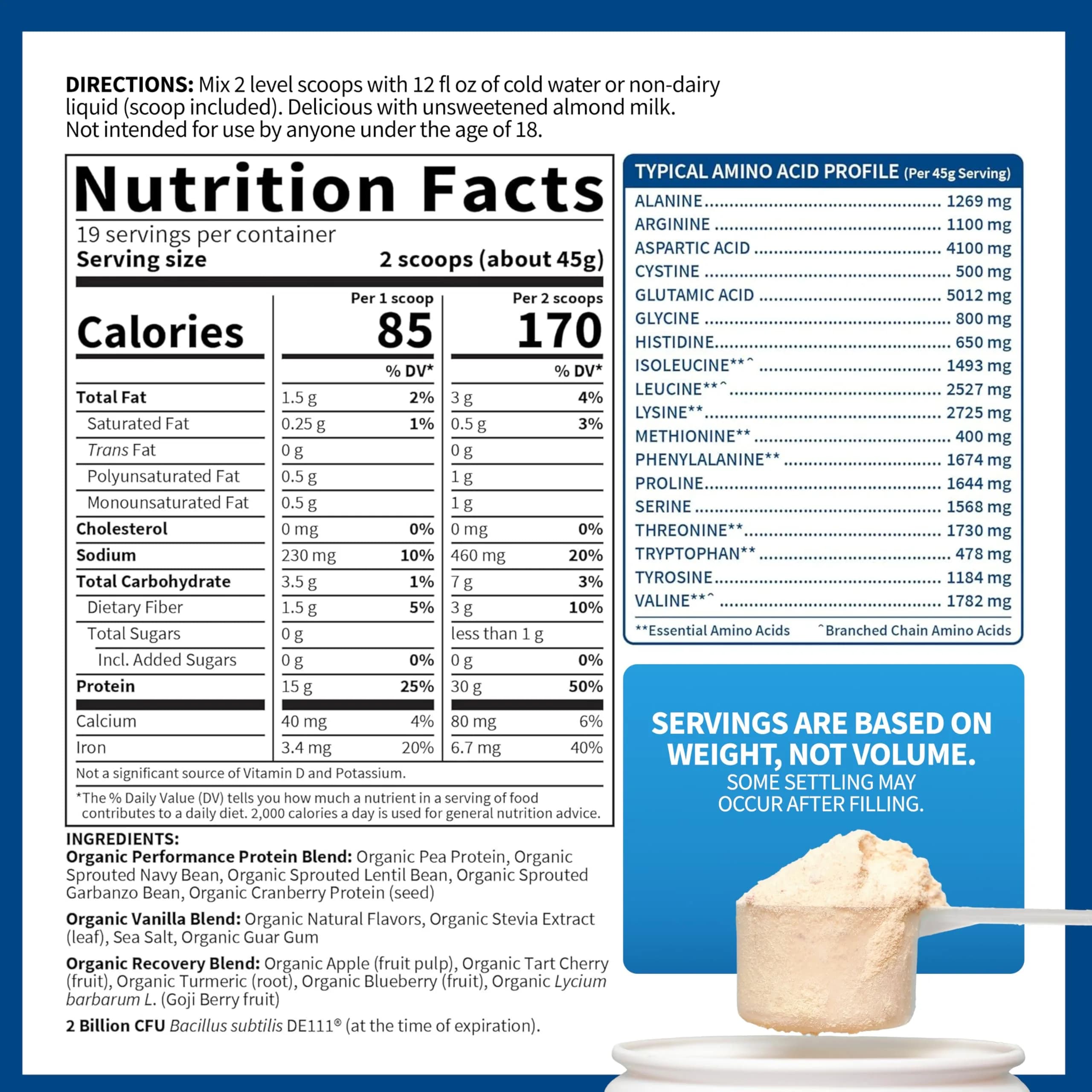 Garden of Life Organic Vegan Protein Powder Vanilla 860g (1.89 lb) | NSF Certified for Sport thumbnail 6