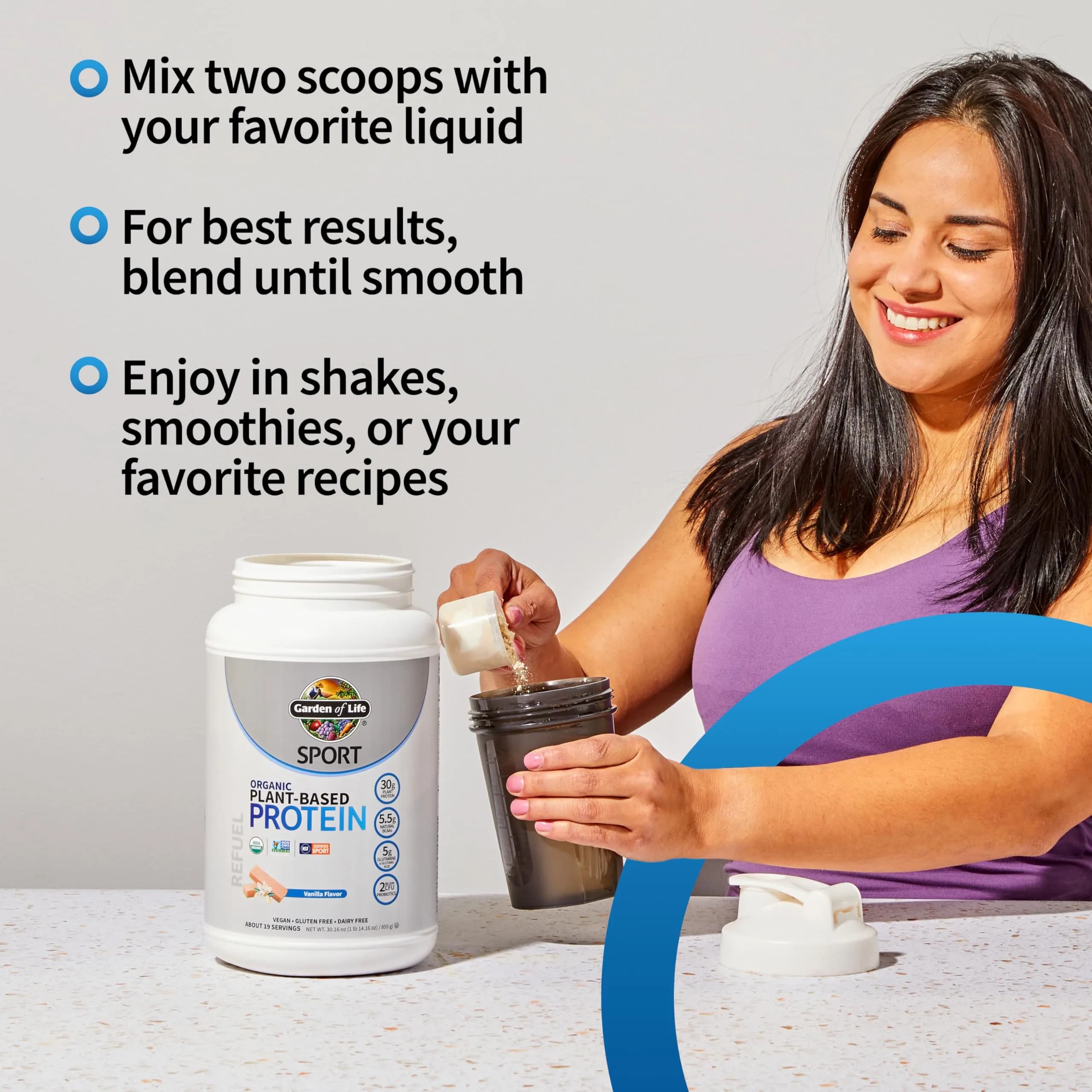 Garden of Life Organic Vegan Protein Powder Vanilla 860g (1.89 lb) | NSF Certified for Sport thumbnail 4