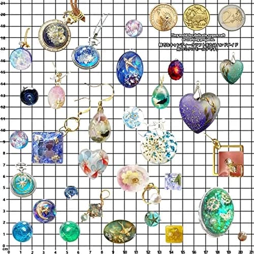 FUNSHOWCASE Large Silicone Jewelry Mold Set | 29 Designs, 58 Cavities for Resin, Clay, Pendant & Earring Making thumbnail 5