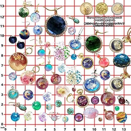 FUNSHOWCASE Large Silicone Jewelry Mold Set | 29 Designs, 58 Cavities for Resin, Clay, Pendant & Earring Making thumbnail 6