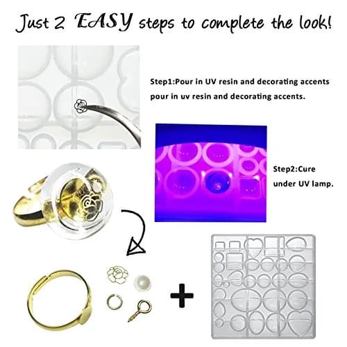 FUNSHOWCASE Large Silicone Jewelry Mold Set | 29 Designs, 58 Cavities for Resin, Clay, Pendant & Earring Making thumbnail 7