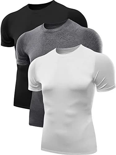 NELEUS Men's 3 Pack Workout Athletic Compression Shirts | Flat Seams, Lightweight Polyester, Crew Neck, Large thumbnail 1