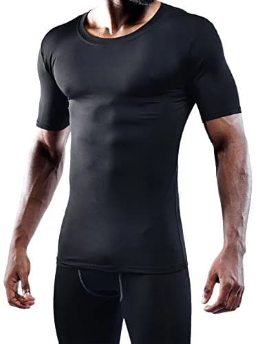 NELEUS Men's 3 Pack Workout Athletic Compression Shirts | Flat Seams, Lightweight Polyester, Crew Neck, Large thumbnail 2