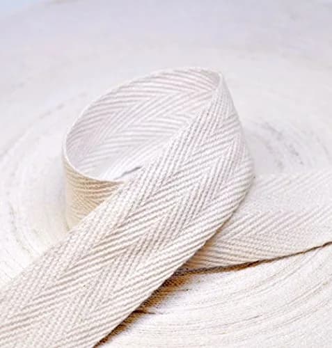 Anrox Supply Co. Twill Tape 1" | Cotton, Herringbone Pattern, 50 Yards, Black, White, Natural thumbnail 2