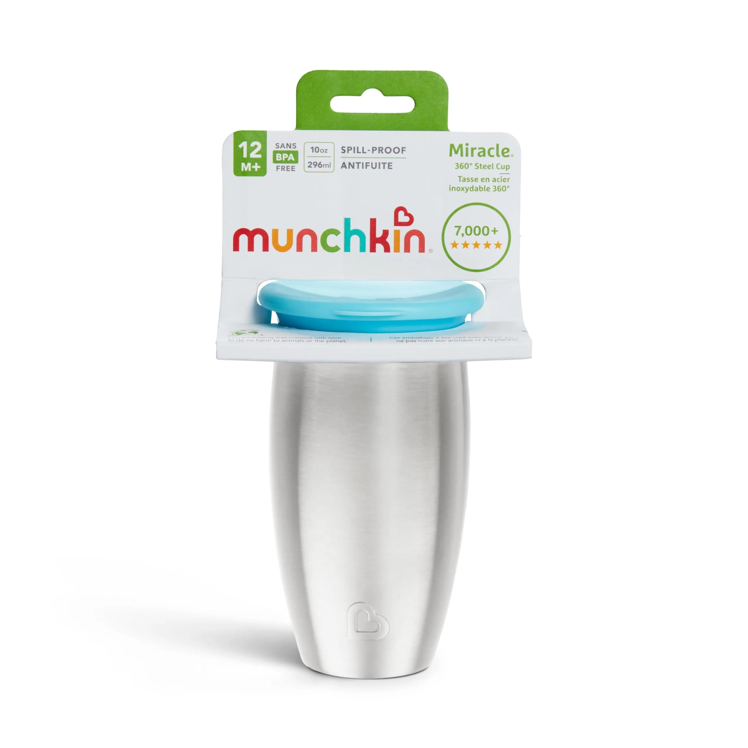 Munchkin Miracle 360 Stainless Steel Sippy Cup 10oz (295ml) | Spill-Proof & Insulated for Toddlers - view 6
