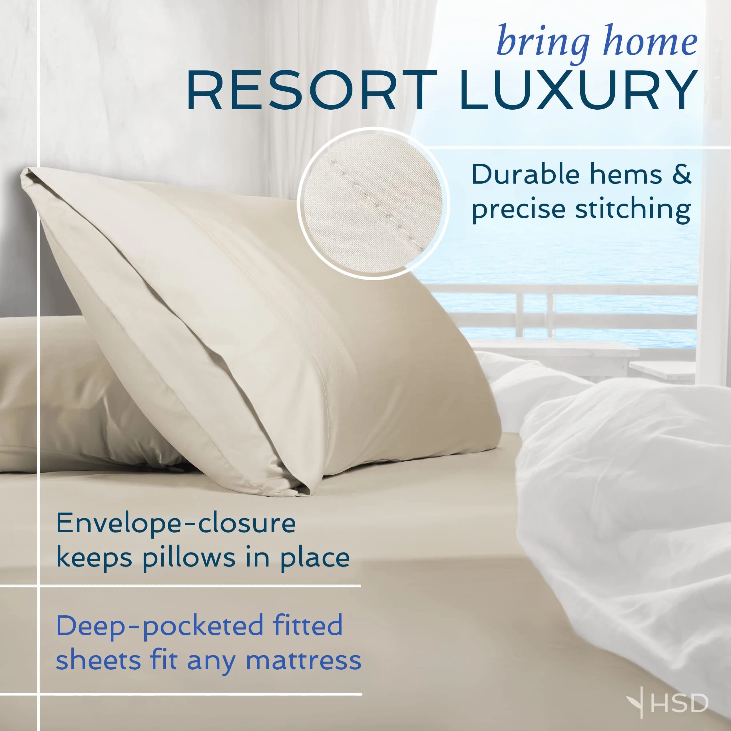 Hotel Sheets Direct White 3 Piece Bamboo Viscose Sheet Set Twin Size | OEKO-TEX Certified Cooling & Breathable Luxury Bedding - view 4