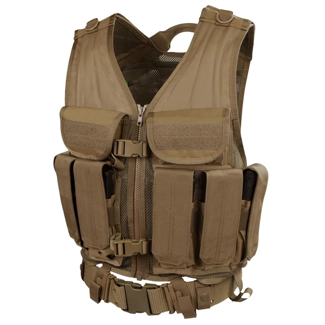Condor Tactical Vest Coyote Brown | Adjustable, Breathable & Modular for Military & Outdoor Use