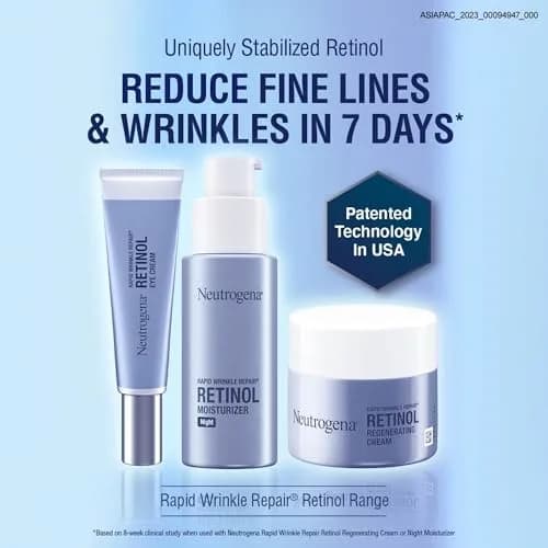 Neutrogena Rapid Wrinkle Repair Regenerating Face Cream 51ml (1.7 Fl Oz) Pack of 3 | Retinol & Hyaluronic Acid for Younger Skin thumbnail 4