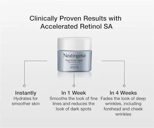 Neutrogena Rapid Wrinkle Repair Regenerating Face Cream 51ml (1.7 Fl Oz) Pack of 3 | Retinol & Hyaluronic Acid for Younger Skin thumbnail 5