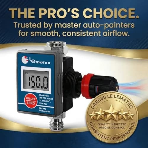 LE LEMATEC DAR03B Digital Air Regulator with Locking Valve & Gauge | 1/4 NPT Inline, 160 PSI thumbnail 8