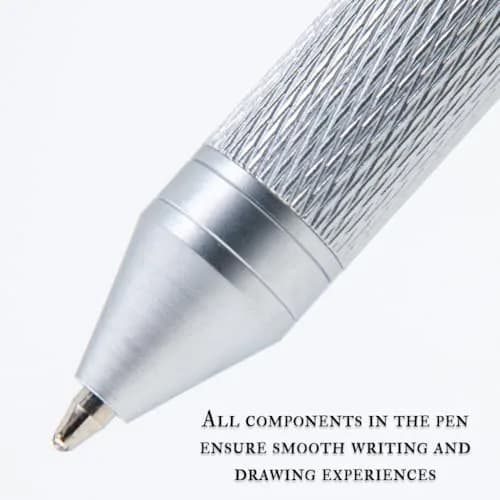 Monteverde Quadro 4-in-1 Multifunction Pen - Silver Finish - 13.5cm (5.3in) | Solid Brass Barrel with Knurled Grip thumbnail 2