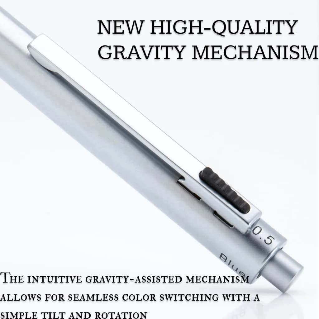 Monteverde Quadro 4-in-1 Multifunction Pen - Silver Finish - 13.5cm (5.3in) | Solid Brass Barrel with Knurled Grip - view 3