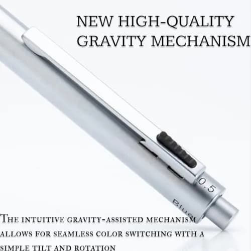 Monteverde Quadro 4-in-1 Multifunction Pen - Silver Finish - 13.5cm (5.3in) | Solid Brass Barrel with Knurled Grip thumbnail 3