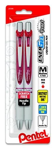 Pentel EnerGel Pearl Liquid Gel Pen 0.7mm Medium Line, Red Ink | Refillable, Smooth Writing (70-120 chars) thumbnail 1